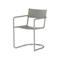 nine - fauteuil de repas empilable sine en métal, acier inoxydable couleur gris 57.7 x 53.5 79.9 cm designer note design studio made in