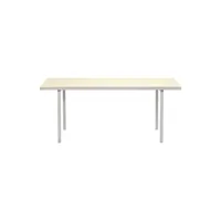 valerie objects - table rectangulaire alu en métal, aluminium couleur beige 180 x 85 74 cm designer muller van severen made in design