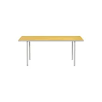 valerie objects - table rectangulaire alu en métal, aluminium couleur jaune 180 x 85 74 cm designer muller van severen made in design