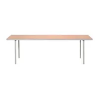 valerie objects - table rectangulaire alu en métal, aluminium couleur rose 240 x 85 74 cm designer muller van severen made in design