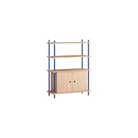 moebe - etagère shelving system en bois, mdf placage chêne couleur bois naturel 86 x 35 115 cm made in design