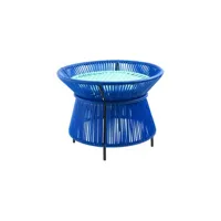 ames - table basse caribe en plastique, fils de pvc recyclé couleur bleu 54.1 x 41 cm designer sebastian  herkner made in design