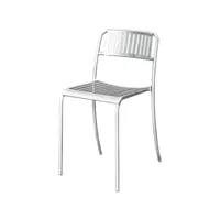 tolix - chaise empilable patio - métal - 47.5 x 36 x 77 cm - designer studio pauline deltour - métal, acier inoxydable brut verni