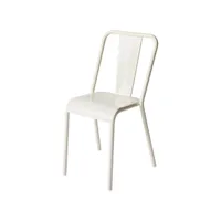tolix - chaise empilable t37 - blanc - 44 x 47 x 83 cm - designer xavier pauchard - métal, acier inoxydable