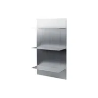 ferm living - etagère lager en métal, aluminium brossé couleur métal 100 x 55 23.3 cm made in design