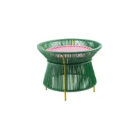ames - table basse caribe en plastique, fils de pvc recyclé couleur vert 54.1 x 41 cm designer sebastian  herkner made in design