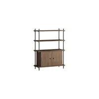 moebe - etagère shelving system en bois, mdf placage chêne couleur marron 86 x 35 115 cm made in design