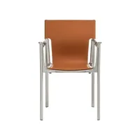 magis - fauteuil venice en cuir, cuir de vache couleur marron 54 x 45 85 cm designer konstantin grcic made in design