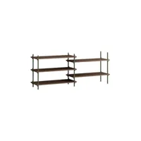 moebe - etagère shelving system en bois, mdf placage chêne couleur marron 163 x 35 65 cm made in design