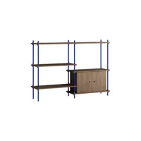 moebe - etagère shelving system en bois, mdf placage chêne couleur marron 163 x 35 115 cm made in design