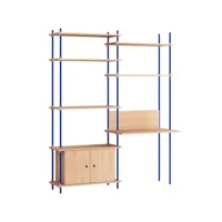 moebe - bureau shelving system en bois, mdf placage chêne couleur bois naturel 163 x 35 200 cm made in design