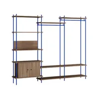 moebe - dressing shelving system en bois, mdf placage chêne couleur marron 240 x 35 200 cm made in design