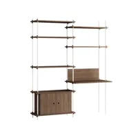 moebe - bureau shelving system en bois, mdf placage chêne couleur marron 163 x 35 200 cm made in design