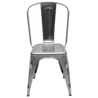 tolix - chaise empilable a - métal - 51 x 52 x 85 cm - designer xavier pauchard - métal, acier inoxydable brut verni brillant