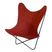 - fauteuil butterfly en tissu, coton traité pour l'extérieur couleur orange 70 x 53.13 90 cm designer antonio bonet made in design