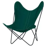 - fauteuil butterfly en tissu, coton traité pour l'extérieur couleur vert 70 x 73 91 cm designer antonio bonet made in design