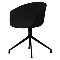 hay - fauteuil pivotant about a chair en plastique, fonte d'aluminium laqué couleur noir 59 x 68 80 cm designer hee welling made in design