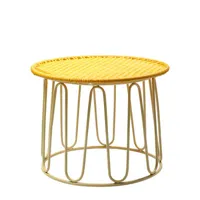 ames - table basse circo en plastique, acier galvanisé thermo-laqué couleur jaune 60 x 42 cm designer sebastian  herkner made in design