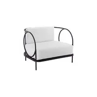 unopiu - fauteuil rembourré ariete - blanc - 104.46 x 104.46 x 104.46 cm - designer adam tihany - tissu, tissu acrylique