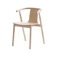 cappellini - fauteuil bac - bois naturel - 72.68 x 72.68 x 73 cm - designer jasper morrison - bois, contreplaqué de hêtre plaqué frêne