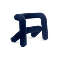 moustache - fauteuil rembourré bold en tissu, mousse couleur bleu 83 x 77.31 65 cm designer big game made in design