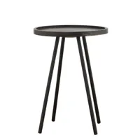 house doctor - table basse juco en bois, bois de manguier teinté couleur noir 63.16 x 55 cm made in design