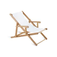 unopiu - chaise longue pliable inclinable chelsea en bois, teck massif certifié couleur bois naturel 74.89 x cm made in design