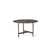 ethimo - table basse calipso en céramique, aluminium couleur marron 41.6 x 33 cm designer ilaria marelli made in design