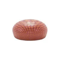 moroso - pouf nana - rouge - 68.68 x 68.68 x 35 cm - designer nendo - cuir, mousse polyuréthane