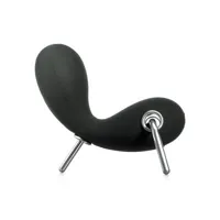 cappellini - fauteuil lounge embryo en tissu, mousse polyuréthanne couleur noir 81.73 x cm designer marc newson made in design