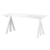 string furniture - piètement string works bureau - blanc - 160 x 117.01 x 117.01 cm - designer anna von schewen - métal, acier laqué