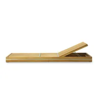 ethimo - transat inclinable à roulettes essenza en bois, voilage couleur bois naturel 80 x 84.34 15 cm made in design