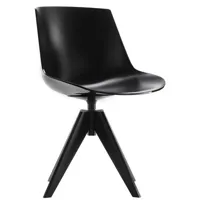 mdf italia - chaise pivotante chaises et fauteuils flow en plastique, acier laqué couleur noir 56 x 91.58 80.5 cm designer jean-marie massaud made in design