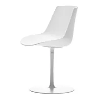 mdf italia - chaise pivotante chaises et fauteuils flow en plastique, aluminium époxy couleur blanc 53 x 78.94 80.5 cm designer jean-marie massaud made in design