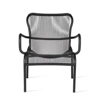 vincent sheppard - fauteuil lounge empilable loop en tissu, fibre polyéthylène couleur noir 69 x 81.43 79 cm made in design