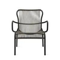 vincent sheppard - fauteuil lounge empilable loop - gris - 69 x 82.91 x 79 cm - tissu, corde polypropylène
