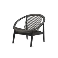 vincent sheppard - fauteuil lounge frida en tissu, teck massif teinté couleur noir 91 x 99.87 80 cm made in design