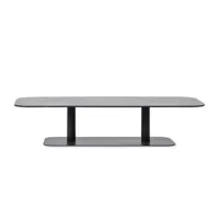 vincent sheppard - table basse kodo en métal, aluminium thermolaqué couleur gris 129 x 45 31 cm designer studio segers made in design