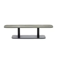 vincent sheppard - table basse kodo en céramique, aluminium thermolaqué couleur beige 129 x 45 31 cm designer studio segers made in design