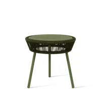 vincent sheppard - table d'appoint loop en métal, corde polypropylène couleur vert 64.63 x 51 cm made in design