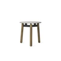vincent sheppard - table d'appoint lento en céramique, aluminium thermolaqué couleur bois naturel 53.13 x 44 cm designer bertrand lejoly made in design