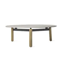 vincent sheppard - table basse lento en céramique, aluminium thermolaqué couleur bois naturel 74.89 x 29 cm designer bertrand lejoly made in design