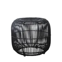 house doctor - pouf cuun en fibre végétale, rotin couleur noir 59.89 x 46 cm made in design