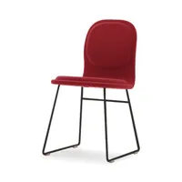 cappellini - chaise rembourrée hi pad - rouge - 70.74 x 70.74 x 70.74 cm - designer jasper morrison - tissu, mousse polyuréthane
