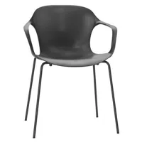 fritz hansen - fauteuil empilable nap en plastique, polyamide couleur gris 87 x 62 77 cm designer kasper salto made in design