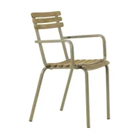 ethimo - fauteuil empilable laren en bois, teck décapé fsc couleur bois naturel 55 x 68.68 85 cm designer design studio made in