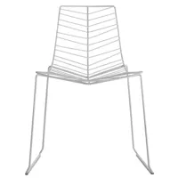 arper - chaise empilable leaf en métal, acier laqué couleur blanc 56 x 60 82 cm designer lievore altherr molina made in design