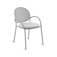 unopiu - fauteuil les arcs - gris - 74.17 x 74.17 x 44 cm - designer meneghello paolelli associati - métal, tissu acrylique