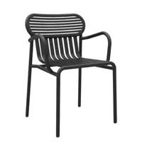 petite friture - fauteuil bridge empilable week-end - noir - 57 x 71.53 x 77 cm - designer studio brichetziegler - métal, aluminium thermolaqué époxy