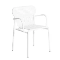 petite friture - fauteuil bridge empilable week-end - blanc - 57 x 71.53 x 77 cm - designer studio brichetziegler - métal, aluminium thermolaqué époxy